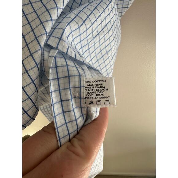 NWT Robert Talbott/Maus Hoffman Light Blue Grid Check Button-down 100% Cotton 17 - Picture 8 of 8